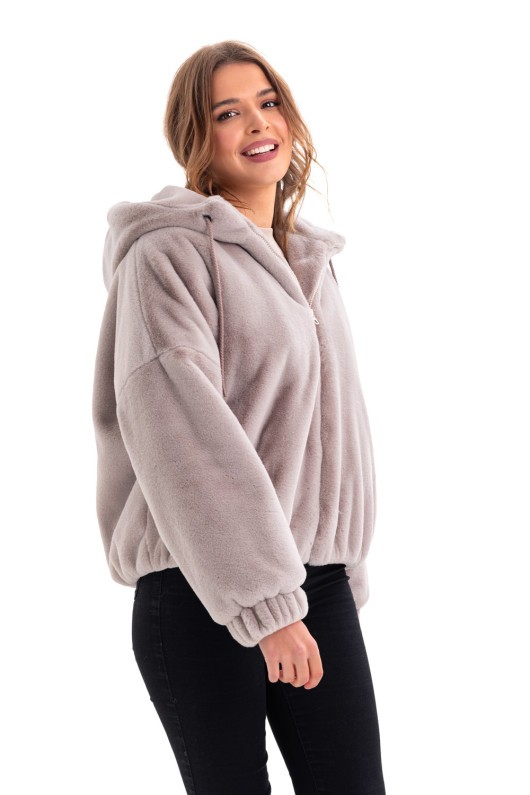 Коротка шуба Лолі бежевий утеплене