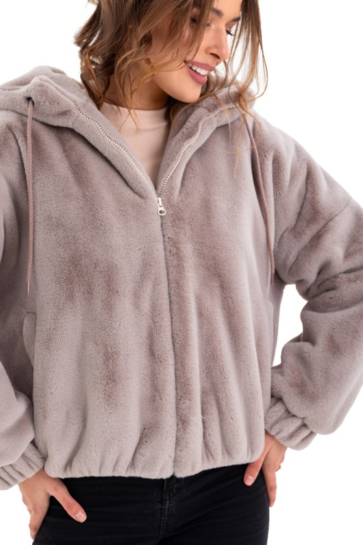 Коротка шуба Лолі бежевий утеплене