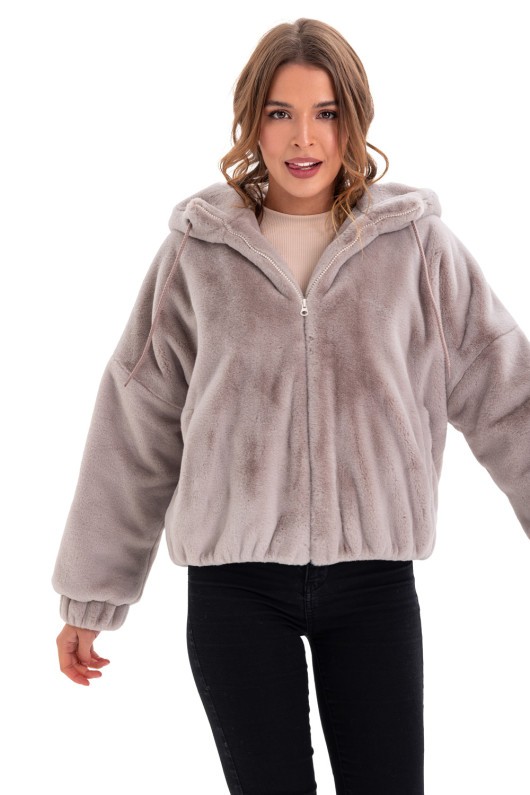 Коротка шуба Лолі бежевий утеплене