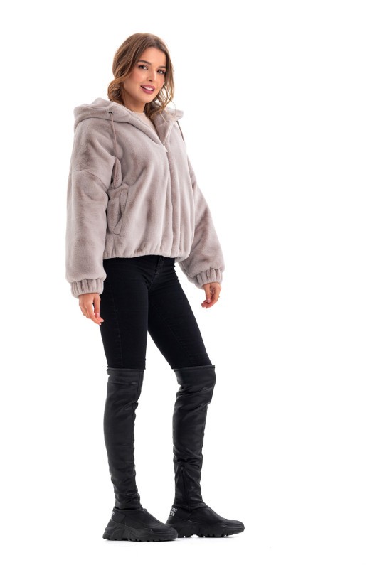 Коротка шуба Лолі бежевий утеплене