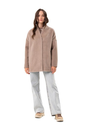 Коротке пальто з поясом «Ріна» бежеве