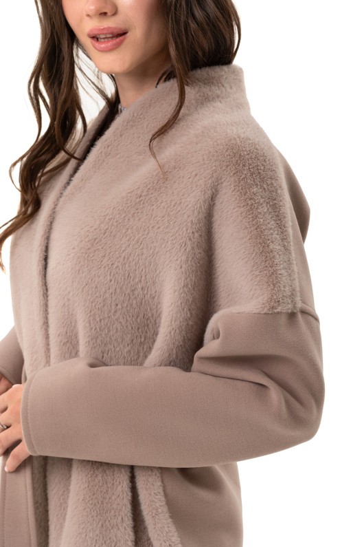 Коротке пальто з поясом «Ріна» бежеве