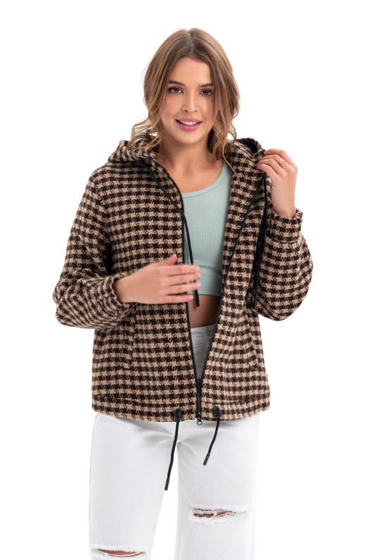 Бомбер Алія коричнево-бежевий