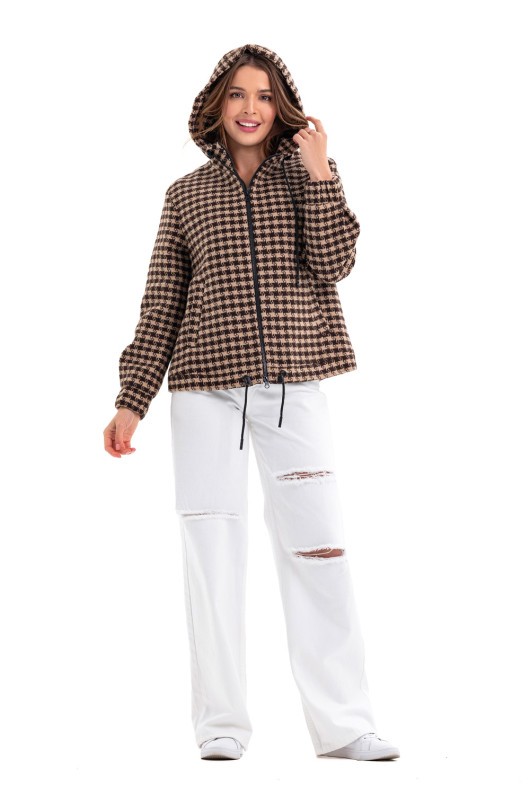 Бомбер Алія коричнево-бежевий