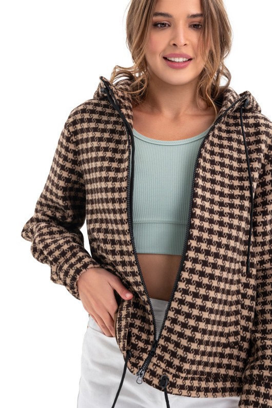 Бомбер Алія коричнево-бежевий