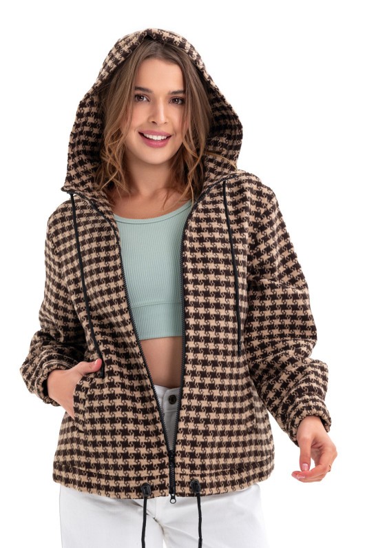 Бомбер Алія коричнево-бежевий