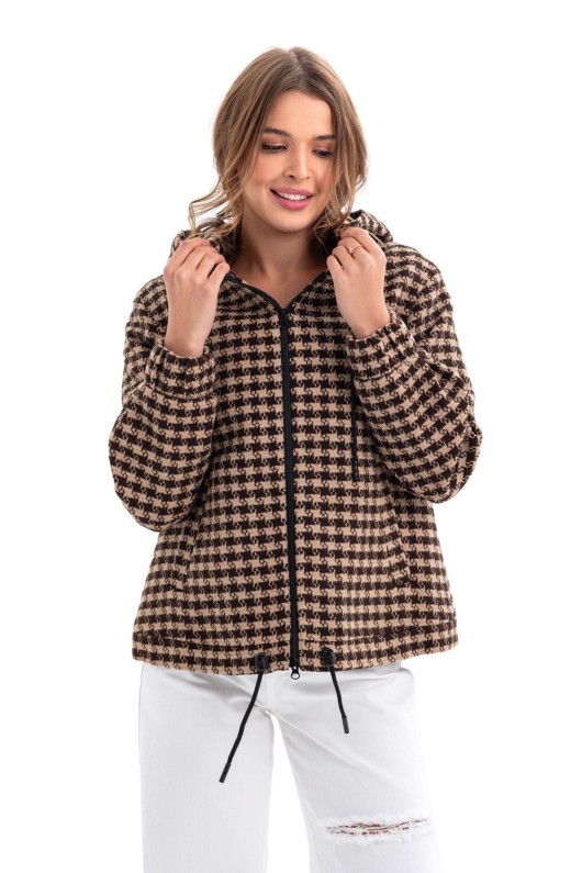 Бомбер Алія коричнево-бежевий