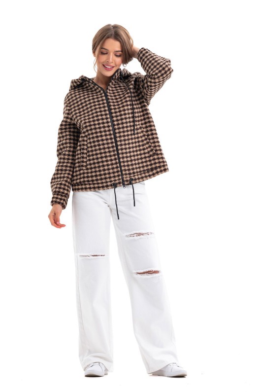 Бомбер Алія коричнево-бежевий