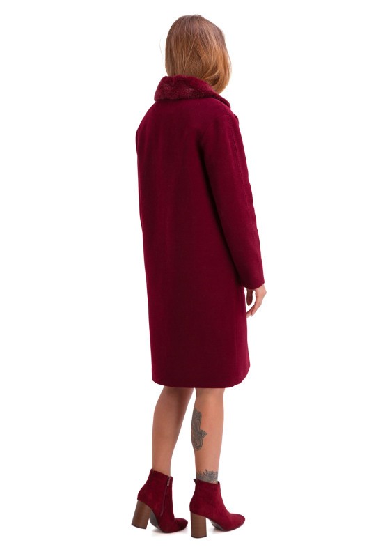 Пальто Лiра бордо утеплене