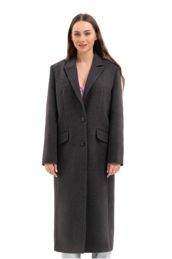 Довге пальто зі шліцею «Місті» графіт