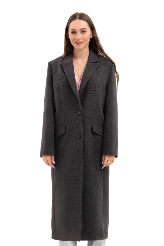 Довге пальто зі шліцею «Місті» графіт