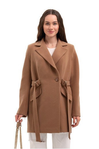 Коротке кашемірове пальто «Ніколет» кемел