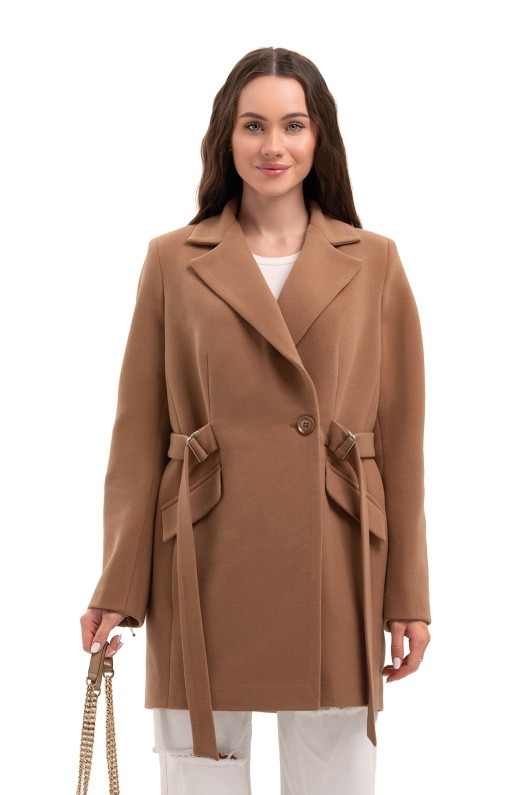 Коротке кашемірове пальто «Ніколет» кемел