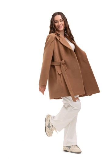 Коротке кашемірове пальто «Ніколет» кемел