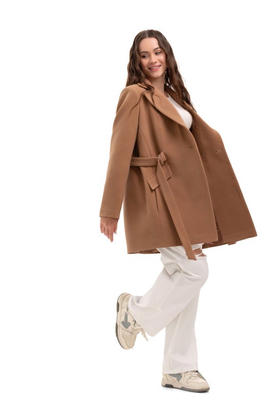 Коротке кашемірове пальто «Ніколет» кемел