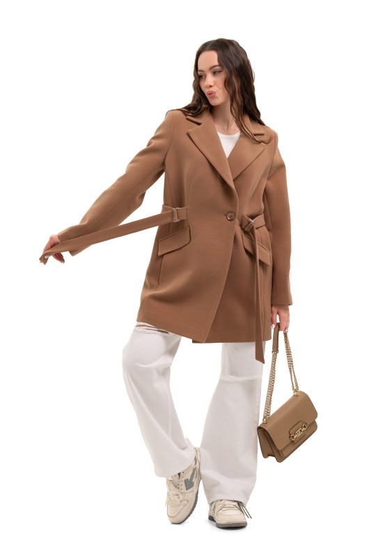 Коротке кашемірове пальто «Ніколет» кемел