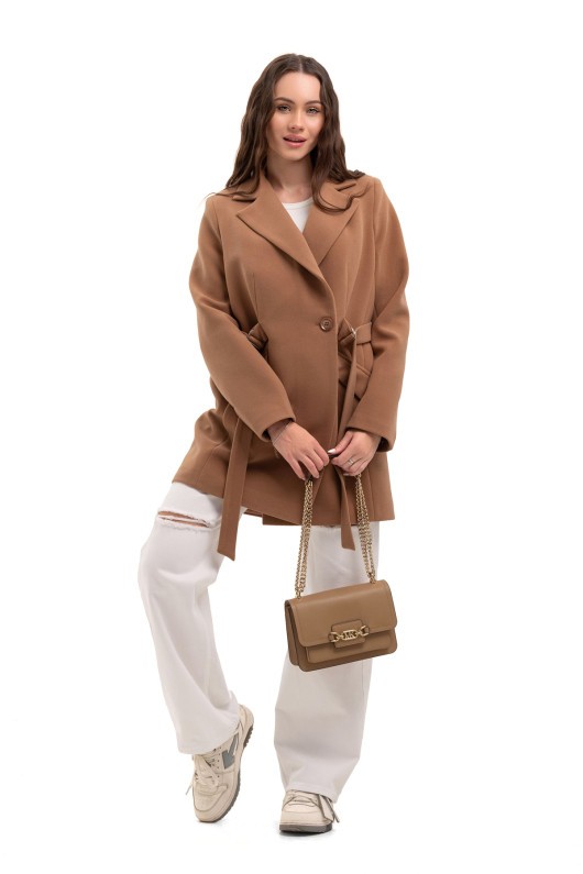 Коротке кашемірове пальто «Ніколет» кемел