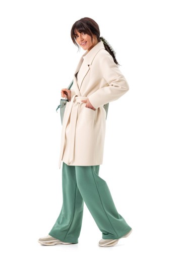 Практичне пальто із кашеміру «Макс» молочне