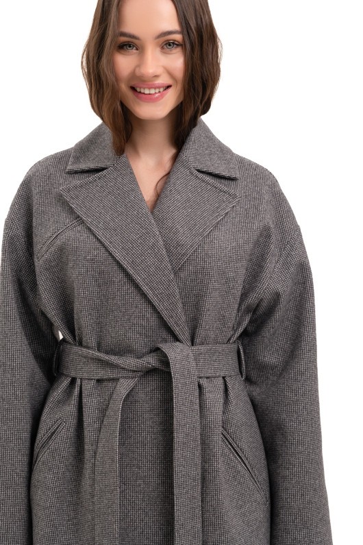 Жіноче пальто великих розмірів «Енді» чорно-білий