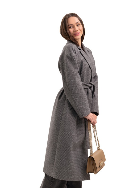 Жіноче пальто великих розмірів «Енді» чорно-білий