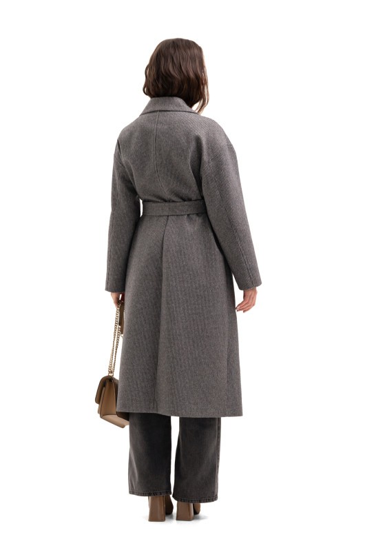 Жіноче пальто великих розмірів «Енді» чорно-білий