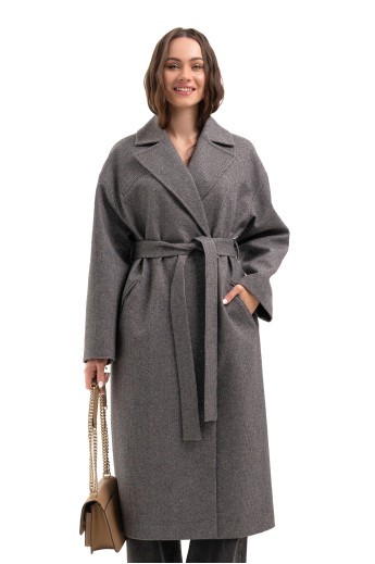 Жіноче пальто великих розмірів «Енді» чорно-білий