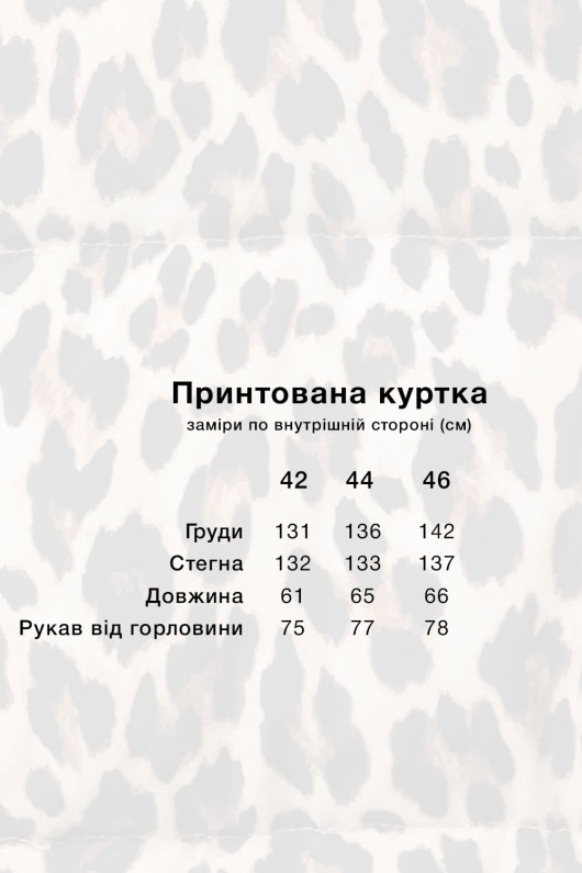 Дута зимова куртка з принтом «Абі» леопард утеплене