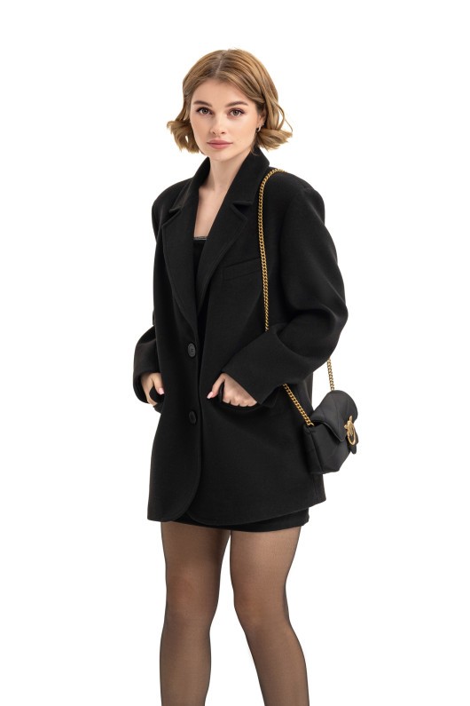 Пальто-піджак із кашеміру «Лав» чорне