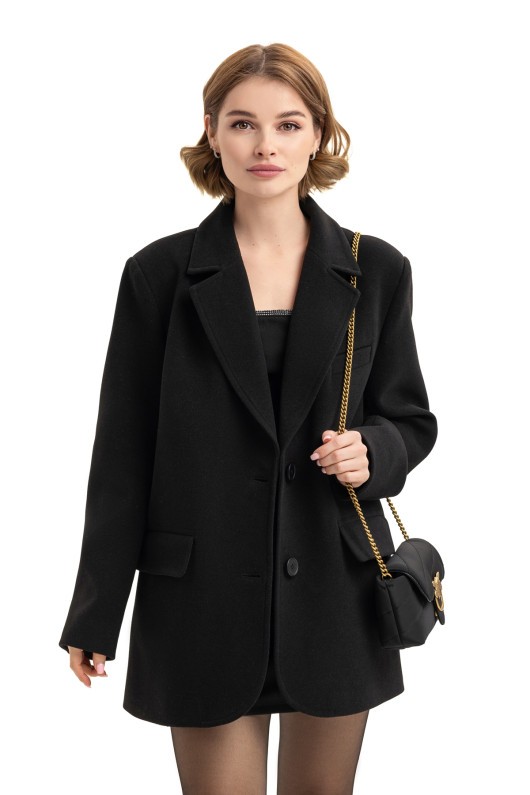 Пальто-піджак із кашеміру «Лав» чорне