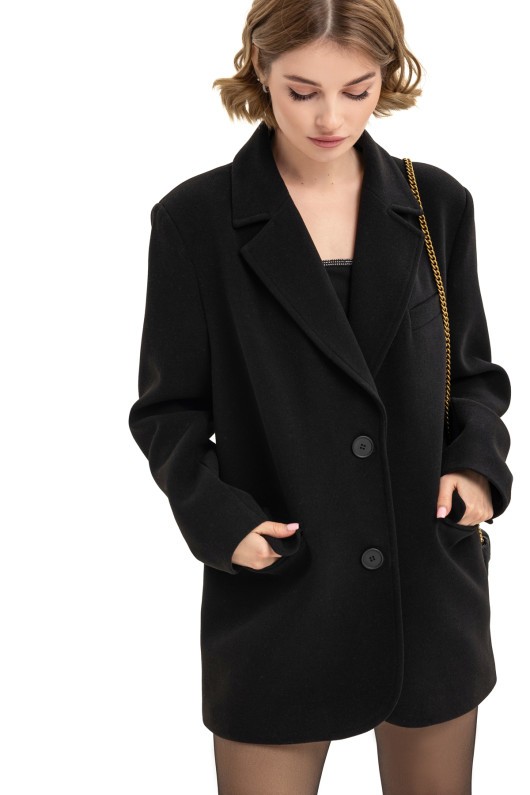 Пальто-піджак із кашеміру «Лав» чорне