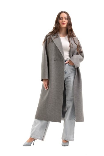 Жіноче пальто великих розмірів «Енді» сірий