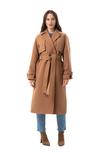 Двобортне пальто-міді «Рамі» кемел
