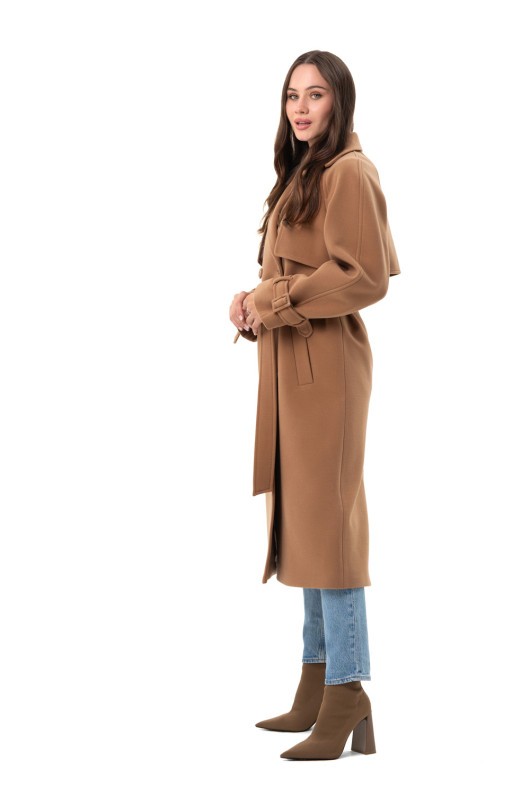 Двобортне пальто-міді «Рамі» кемел