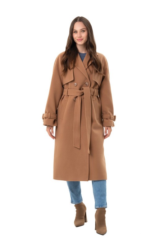 Двобортне пальто-міді «Рамі» кемел