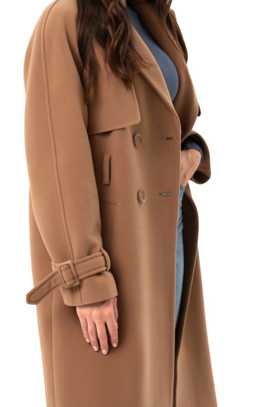 Двобортне пальто-міді «Рамі» кемел