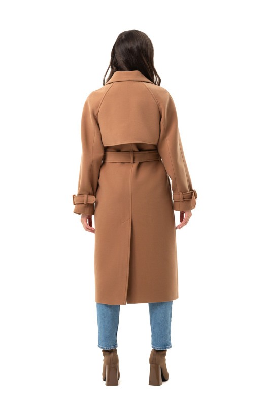 Двобортне пальто-міді «Рамі» кемел