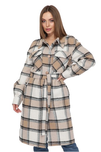 Пальто-сорочка Еван бежевий
