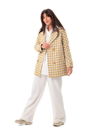 Пальто Ейпріл жовто-сіре