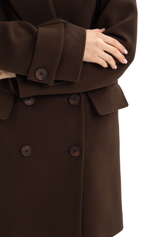 Пальто зі складкрю на спинці «Пош» шоколадне
