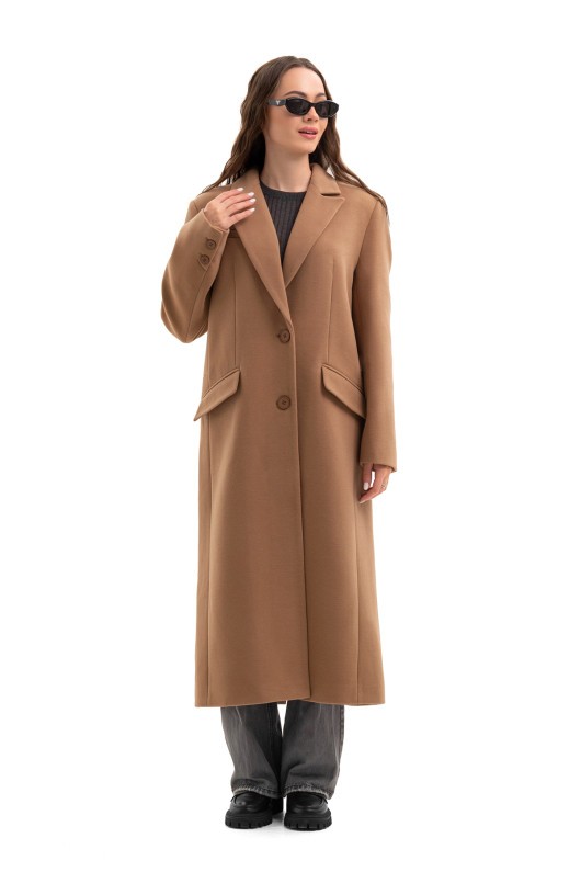 Довге пальто зі шліцею «Місті» кемел