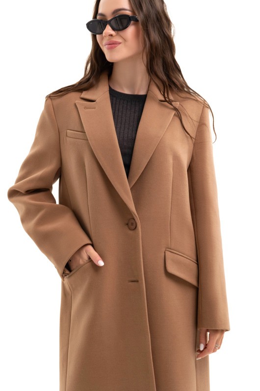 Довге пальто зі шліцею «Місті» кемел