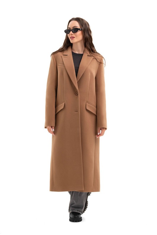 Довге пальто зі шліцею «Місті» кемел
