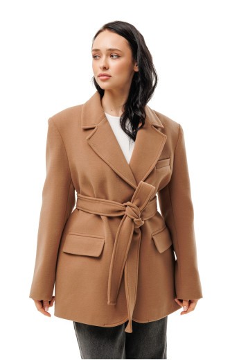Пальто-піджак із кашеміру «Лав» кемел