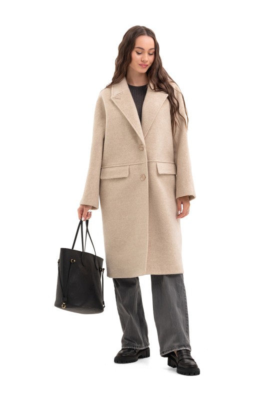 Утеплене оверсайз пальто «Олівер» молоко утеплене