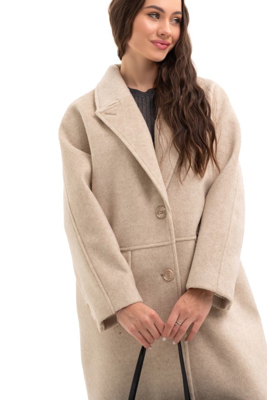 Утеплене оверсайз пальто «Олівер» молоко утеплене