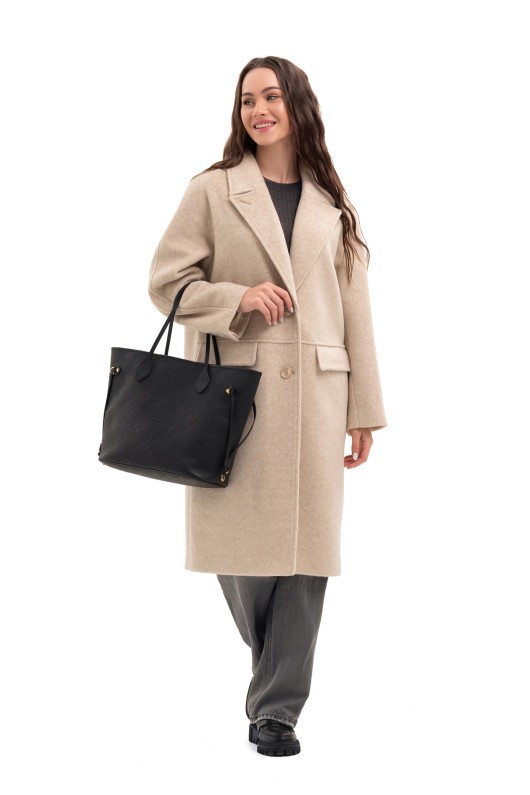 Утеплене оверсайз пальто «Олівер» молоко утеплене