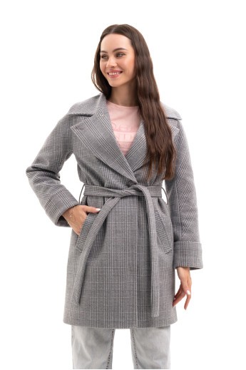 Пальто Мілі сірий утеплене