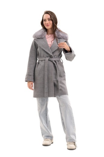 Пальто Мілі сірий утеплене