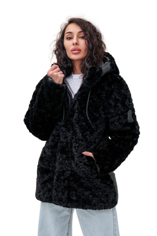 Подовжений пуховик «Скай» чорний д.в. утеплене