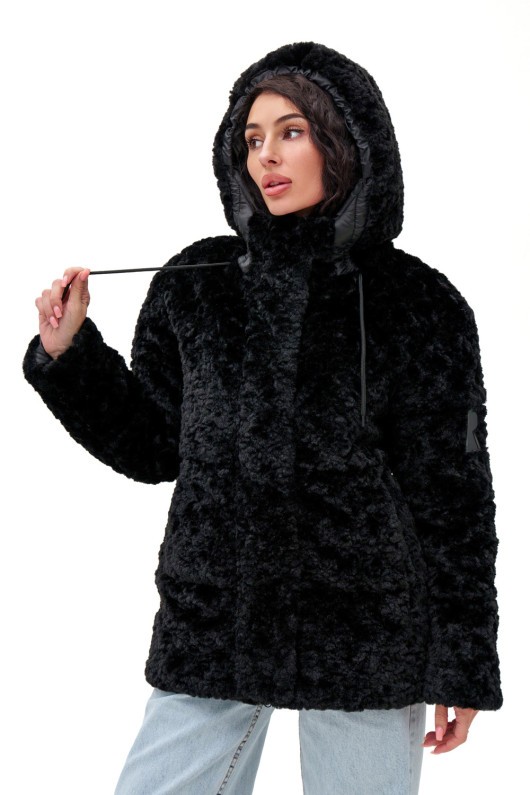 Подовжений пуховик «Скай» чорний д.в. утеплене